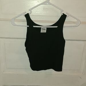Victoria's Secret PINK Classic Black Cropped Tank Top